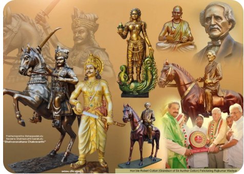 Traditional sculptures and equestrian statues