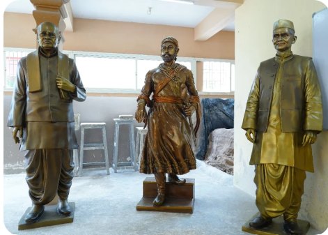 Bronze statues in the studio