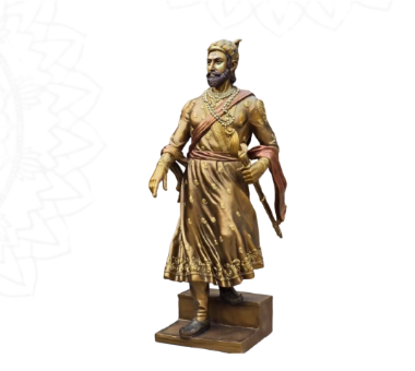 Golden sculpture of a historic royal figure